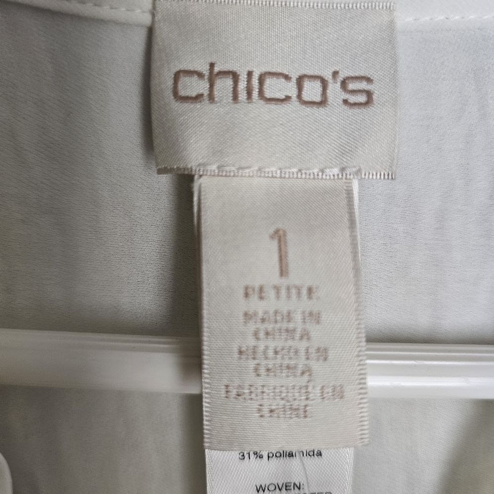 Chico's Lace Ruffle Top 1 Petite NWT - Picture 3 of 8